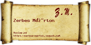Zerbes Márton névjegykártya